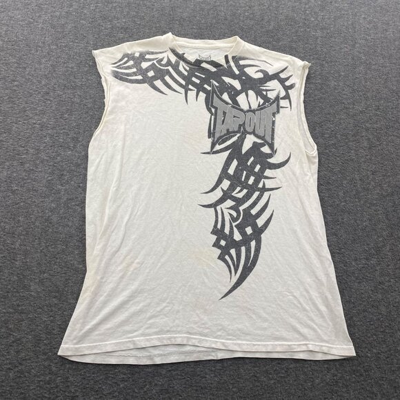 Tapout Other - Tapout Tank Top Shirt Men Large White Spellout Tribal Sleeveless Y2K Grunge VTG